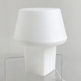 Minimalistic white plastic table lamp