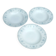 Three soup plates in opaque iron earth porcelain Moustier cluny KG model Victoria