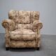 1930s Art Deco Czech Floral Upholstered Wingback Armchair