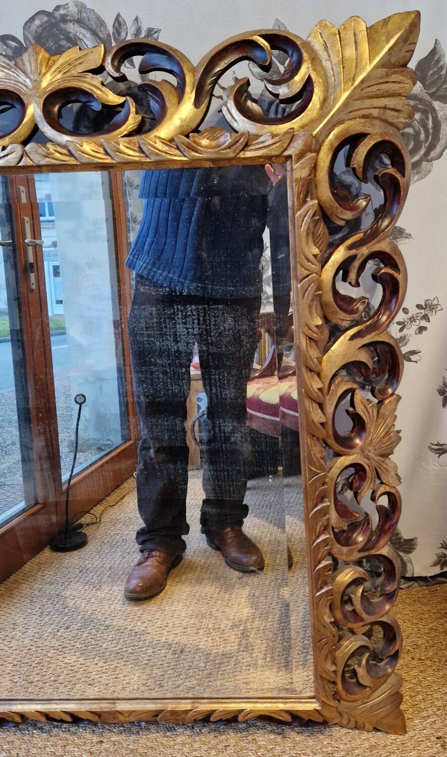 Golden rocaille mirror