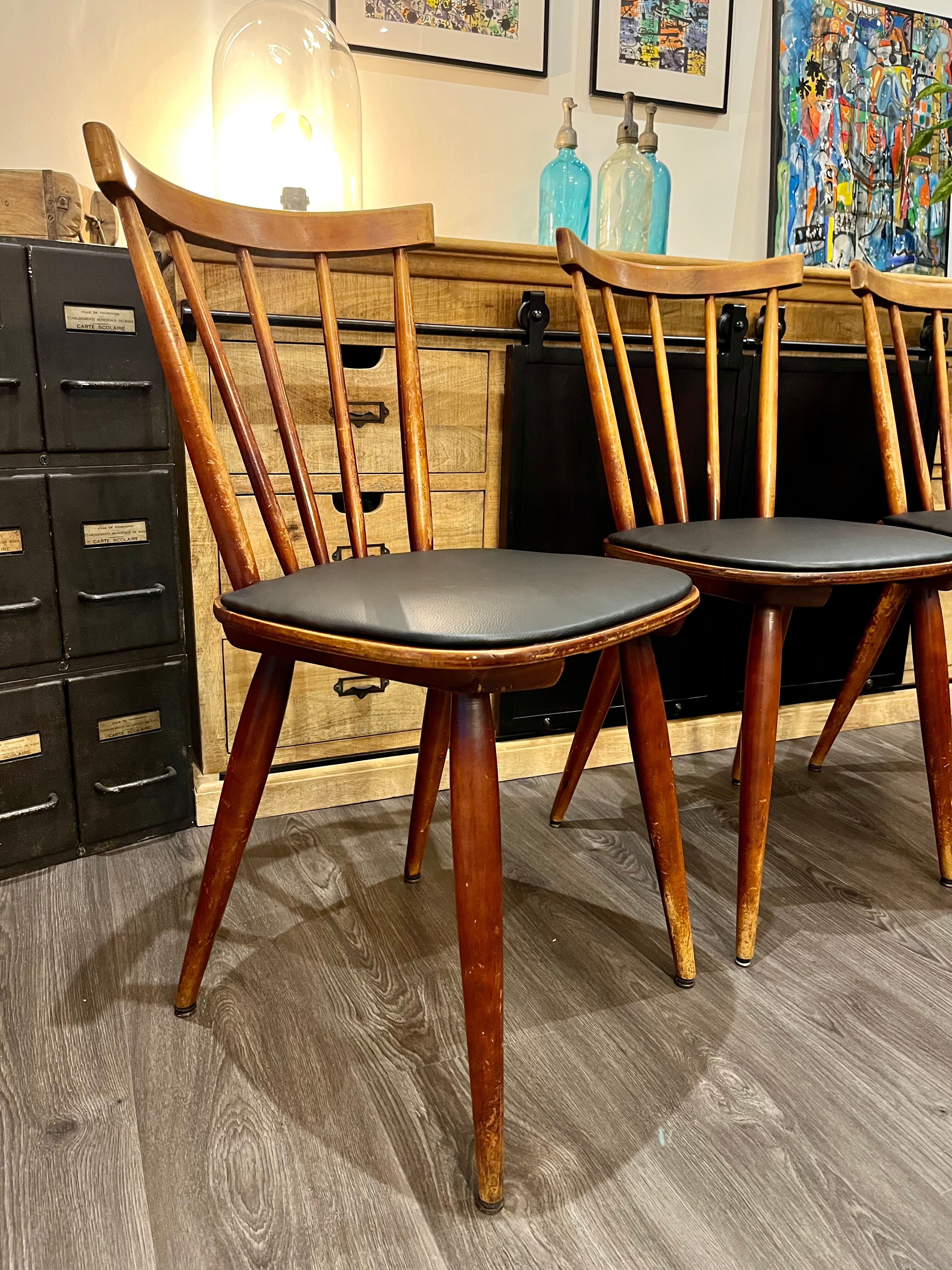 Série de 4 chaises bistrot