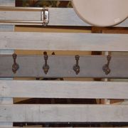 Coatrack schoolboy wooden and cast iron hooks