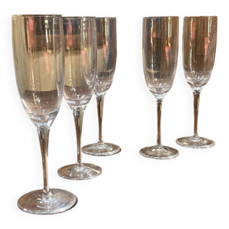 Series of 5 Sèvres crystal flutes - Arpèges model