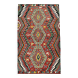 6x10 Kilim Multicolor Geometric Style Vintage Kilim Rug, 184x304 Cm