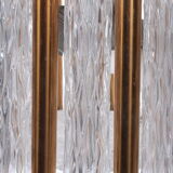 Vintage crystal ice glass round chandelier by Kaiser Leuchten, 60s