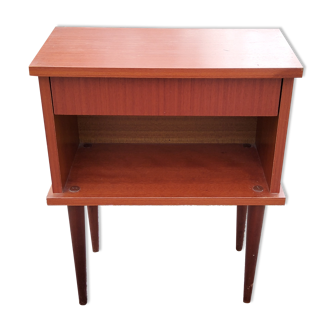 Bedside of the 60s in mahogany conical feet