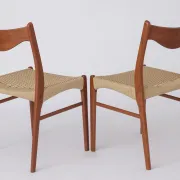 Set of 4 Arne Wahl Iversen Dining Chairs, Danish Mid Century Modern, 1960s