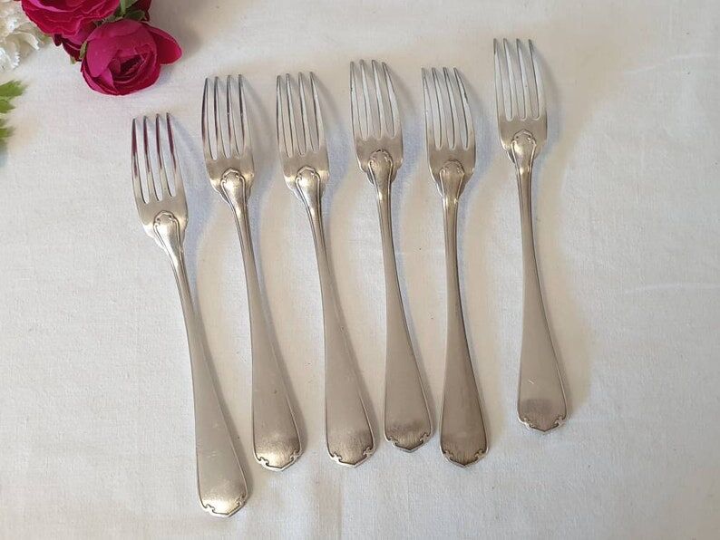Large Antique Christofle Forks X6 in silver metal