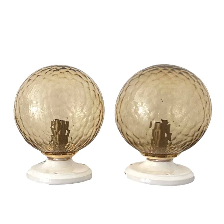 Pair of vintage globe wall lights