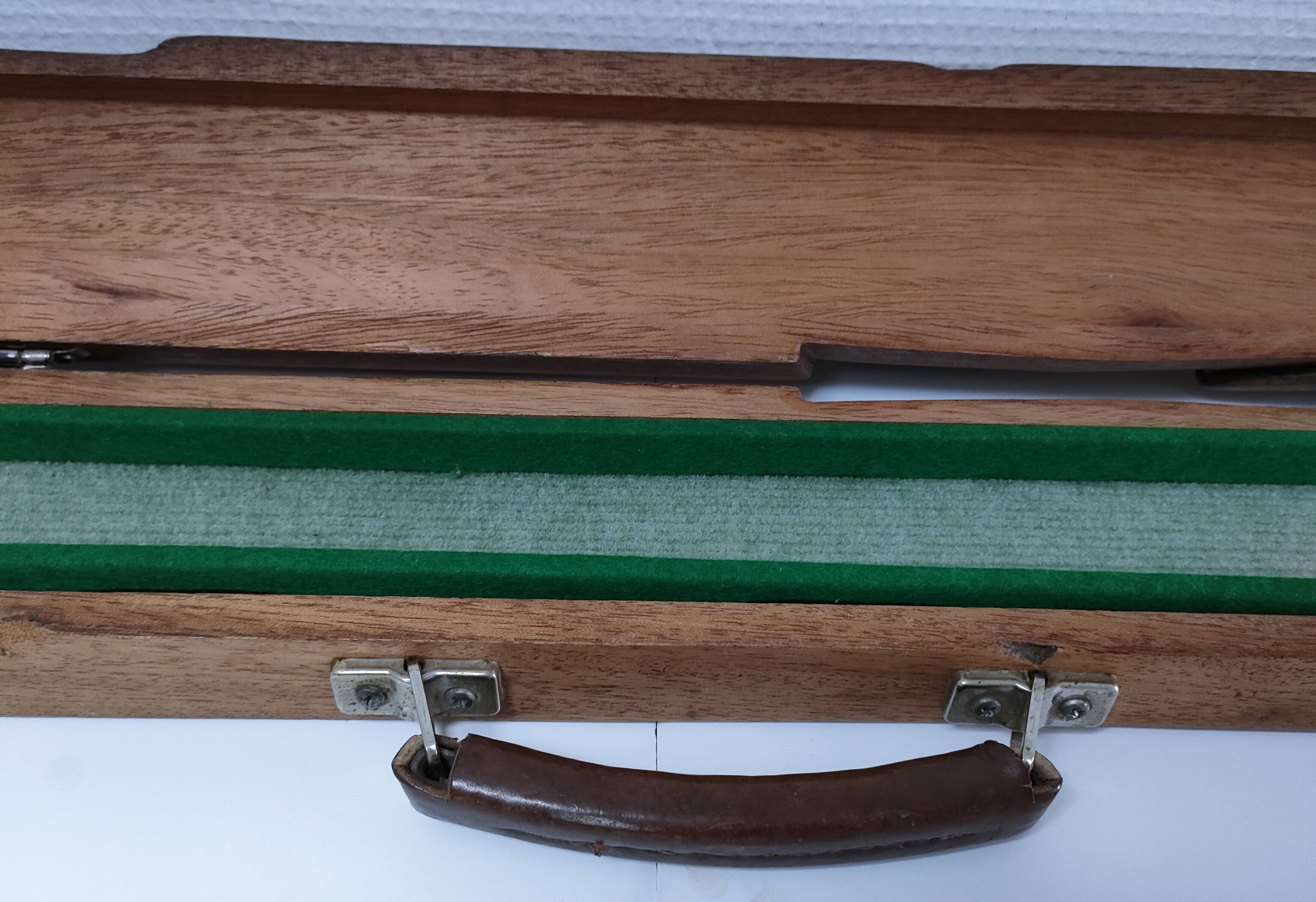 étui bois queue billard vintage