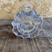 Set of 4 vintage conical moulded glass candle holders sully