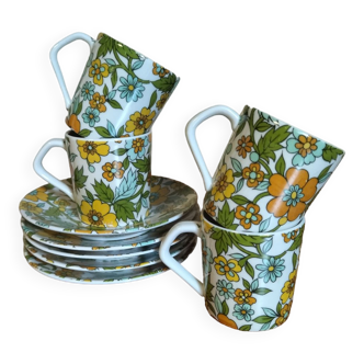 Seventies flowery coffee service