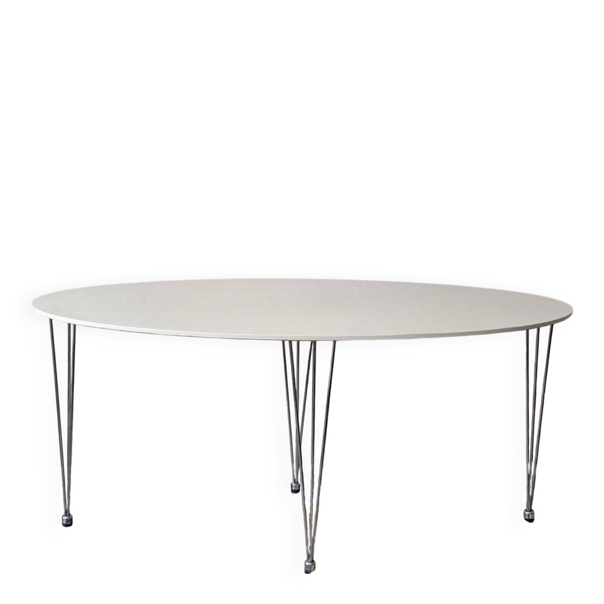 Vintage ellipse shaped dining table, Denmark 1970s