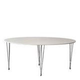Vintage ellipse shaped dining table, Denmark 1970s