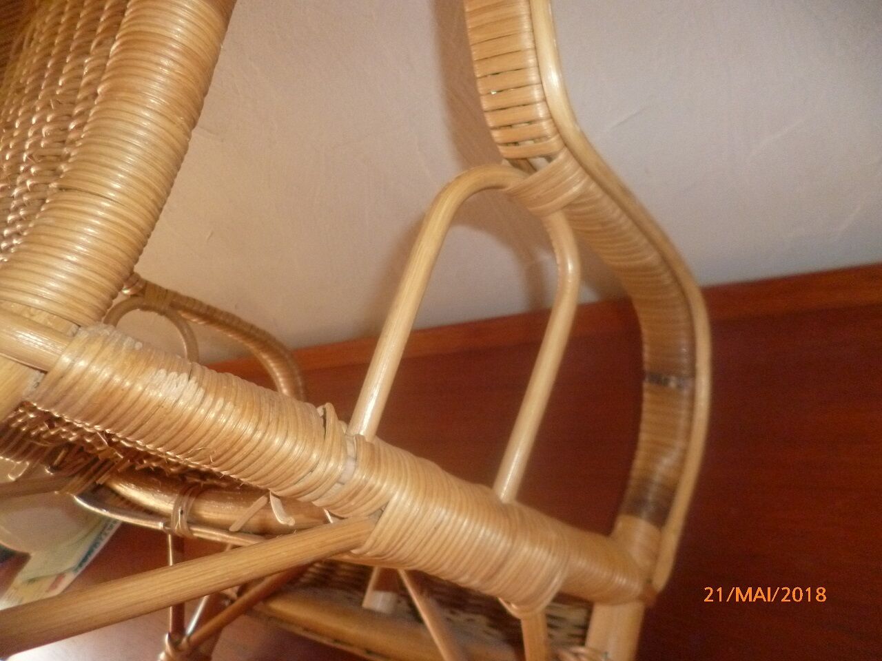 Armchair child vintage rattan wicker