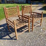 Wood and Rope Armchairs