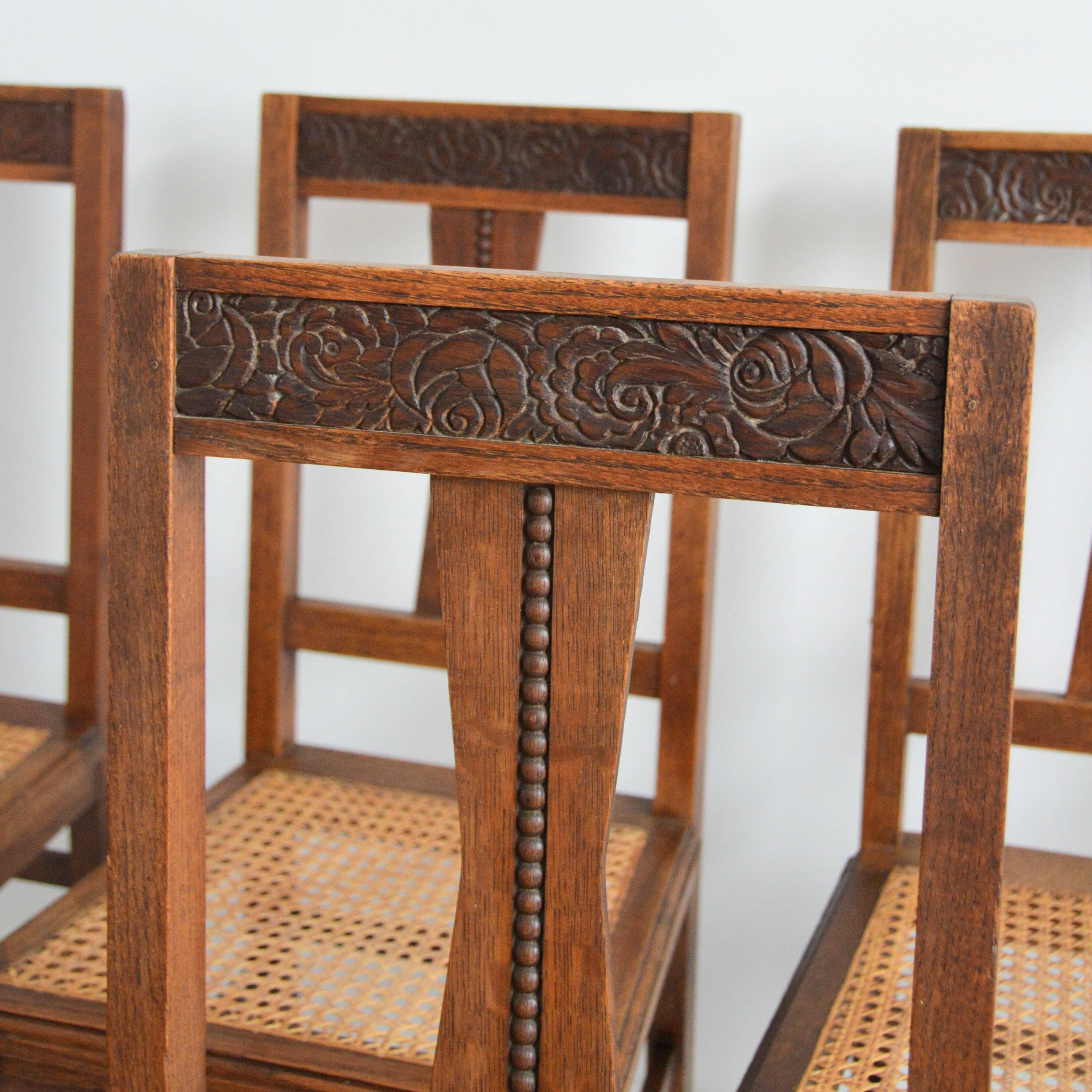 Suite de 6 chaises anciennes Art Déco, 1930