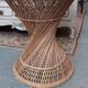 Table basse en rotin, dessus en verre