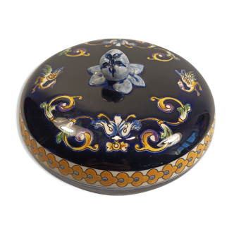 Gien bonbonnière décor renaissance blue background