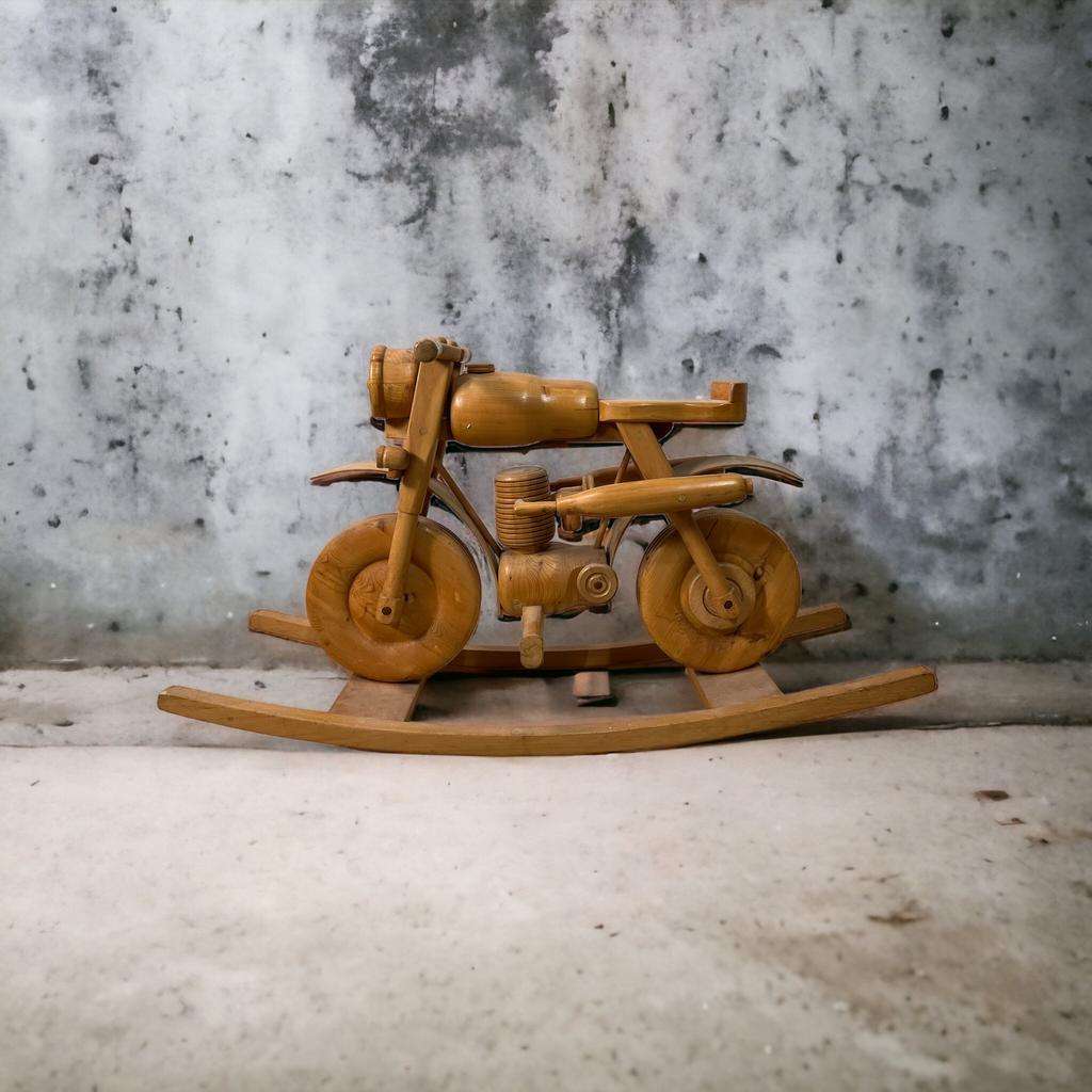 Vintage wooden motorcycle