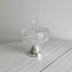 Antique sugar bowl in glass and lightweight metal