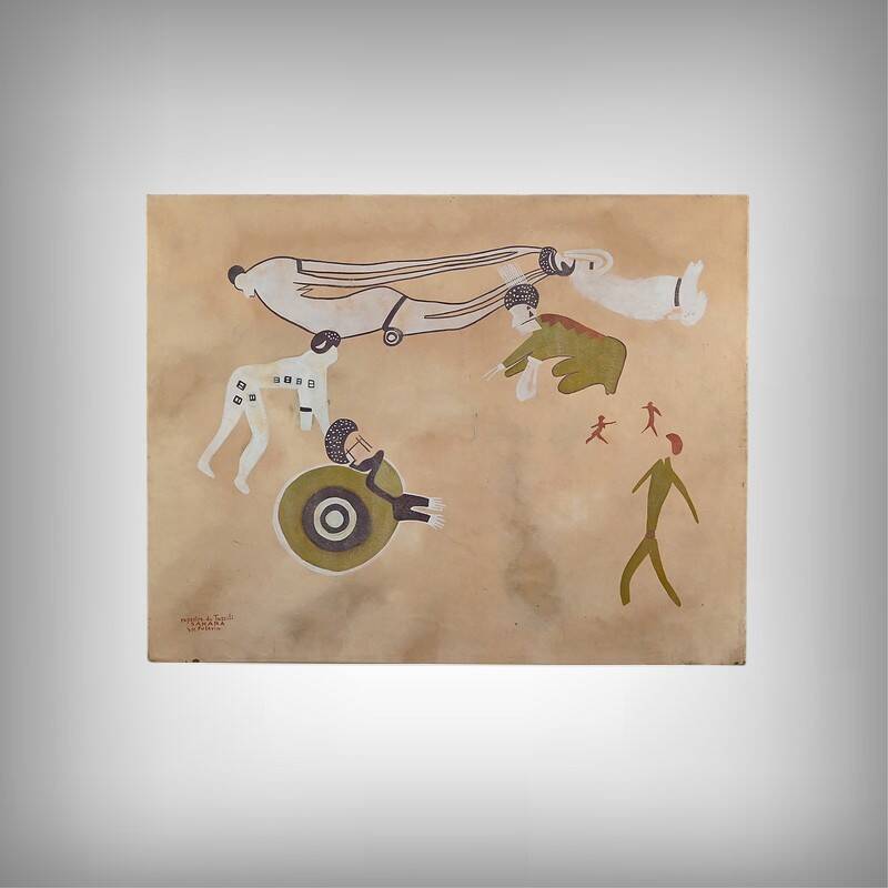 Tassili Rock Painting, signed G. Le Poitevin – 1960