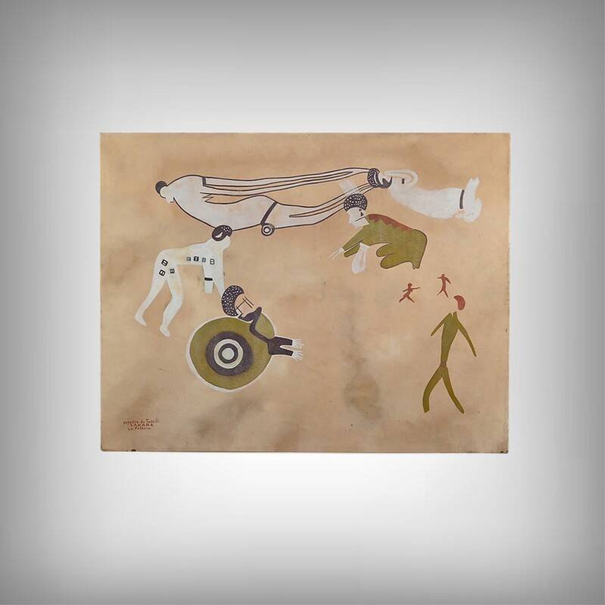 Tassili Rock Painting, signed G. Le Poitevin – 1960