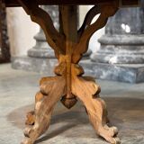 Round table in pitch pine and oak