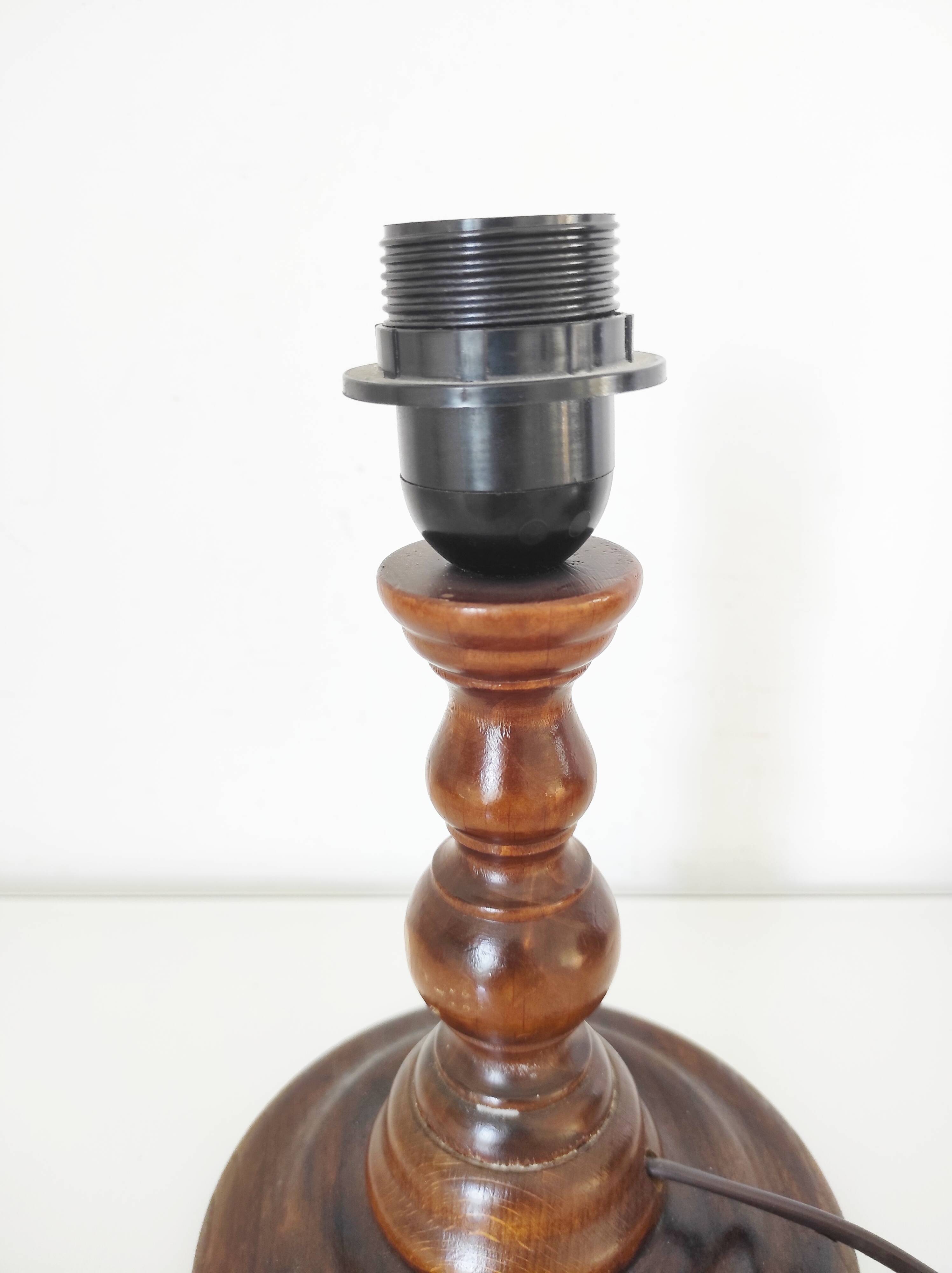 Turned wooden lamp base