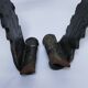 Pair of brutalist 60s metal chain candle holders