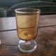 Set of 14 amber glasses – France, 1960s-1970s