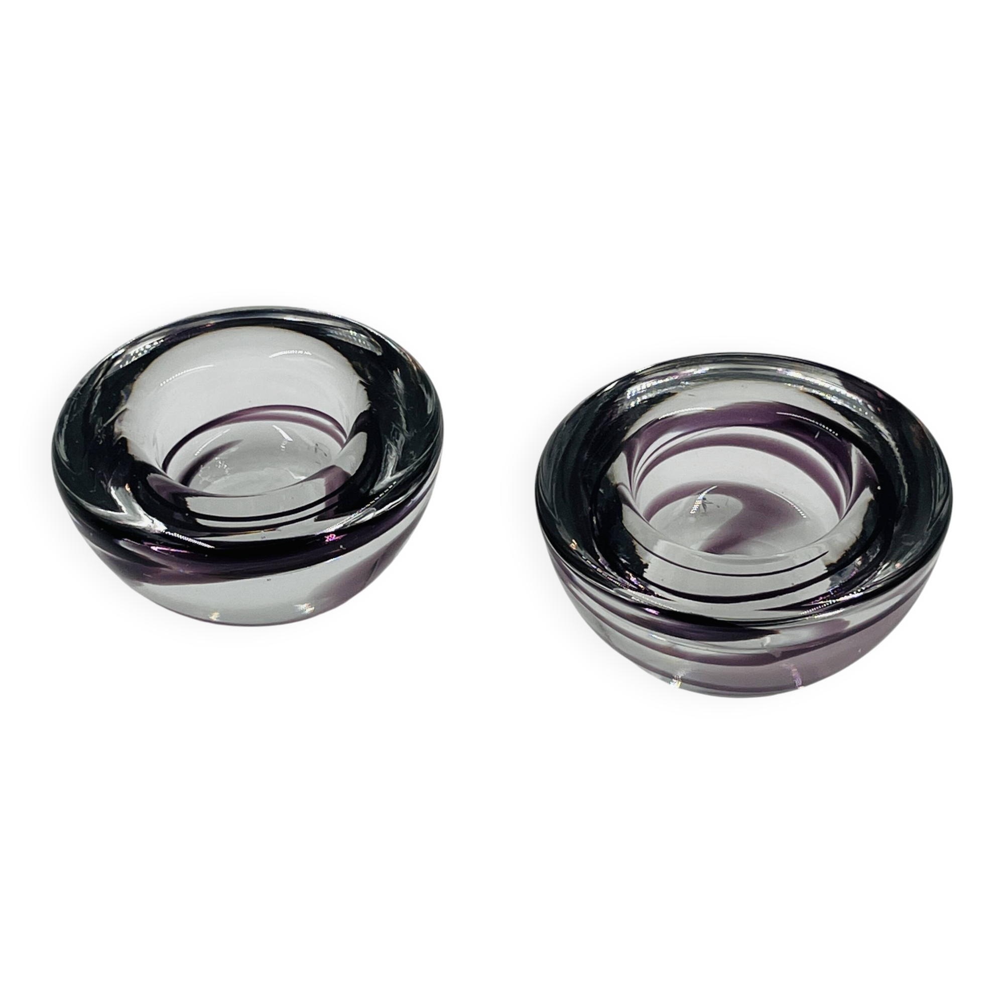 Set of two Kosta boda candlesticks by Anna Ehrner