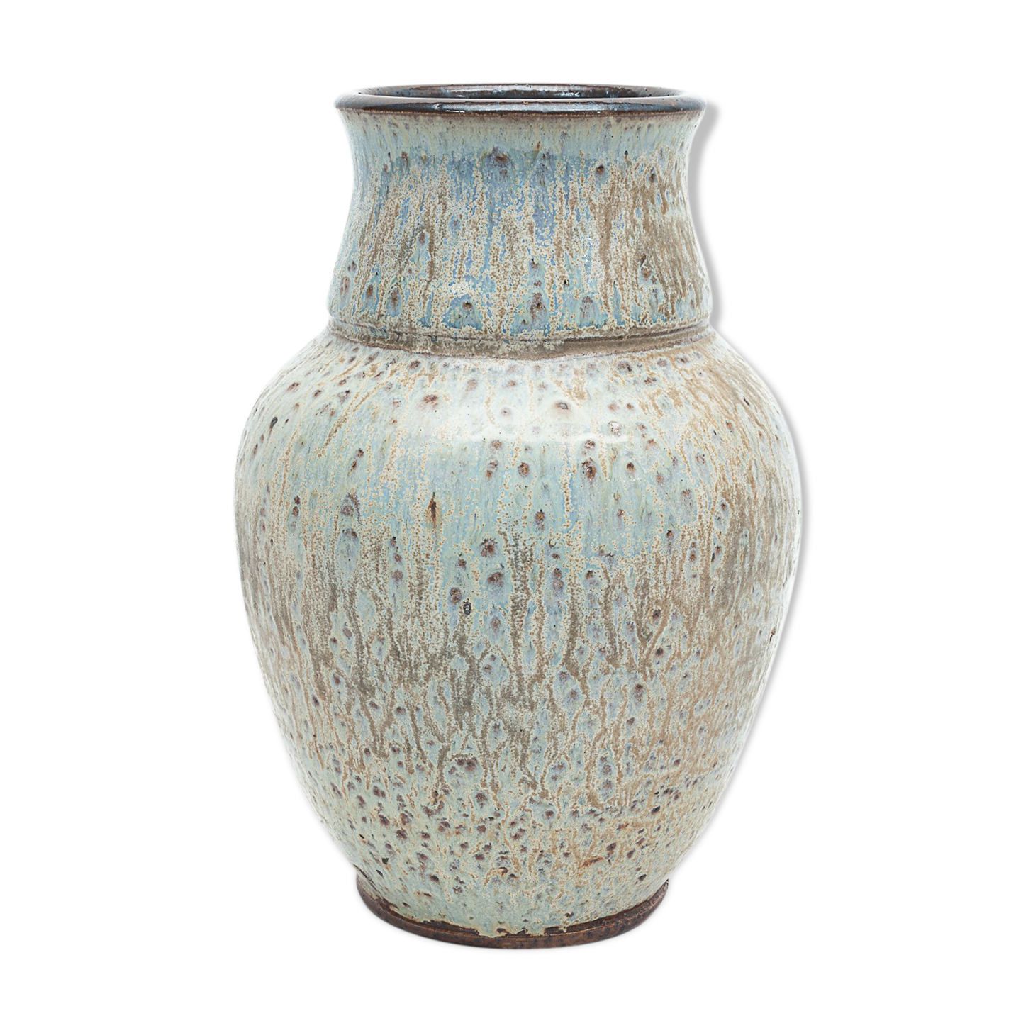 Enamelled sandstone vase