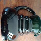 Deep green jug or pitcher with modern design - thick glass