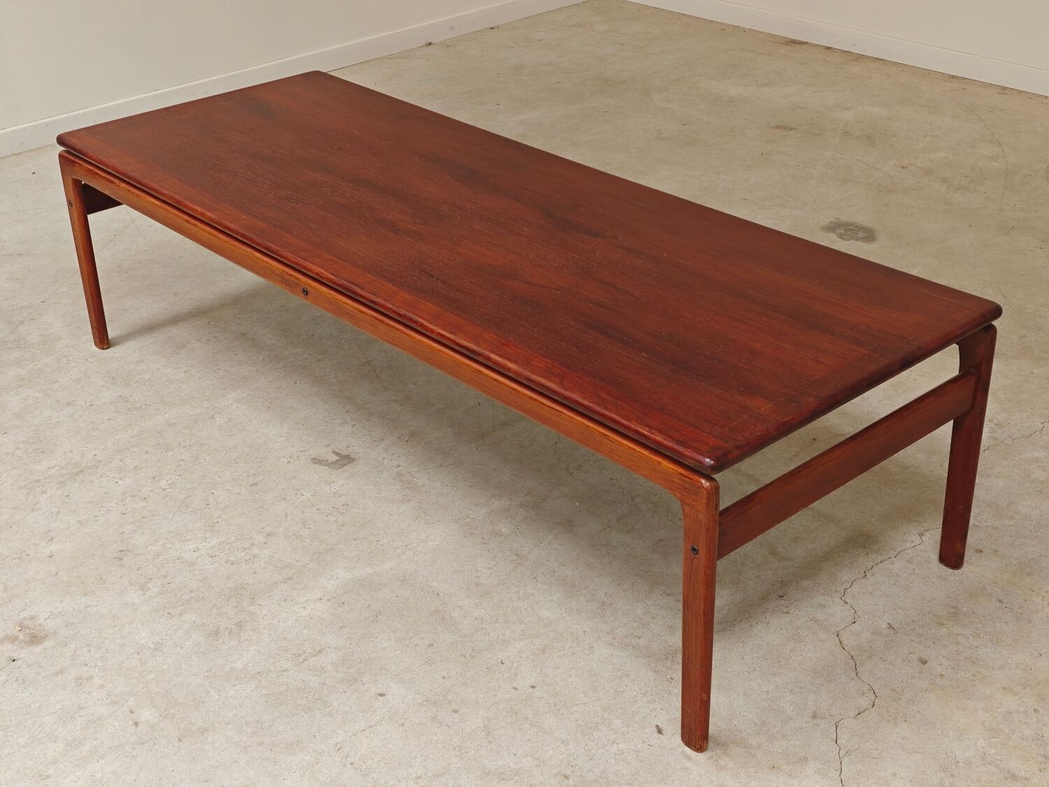 Large Scandinavian teak coffee table Trioh 1960