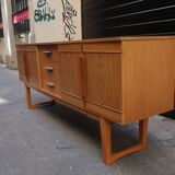 Wooden sideboard of the 70s u-shaped footing