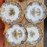 4 earthenware plates by Desvres Geo Martel