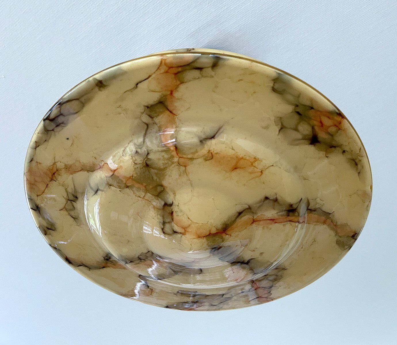Art Deco pendant light in amber marble glass
