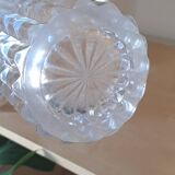 Molded crystal tulip vase,