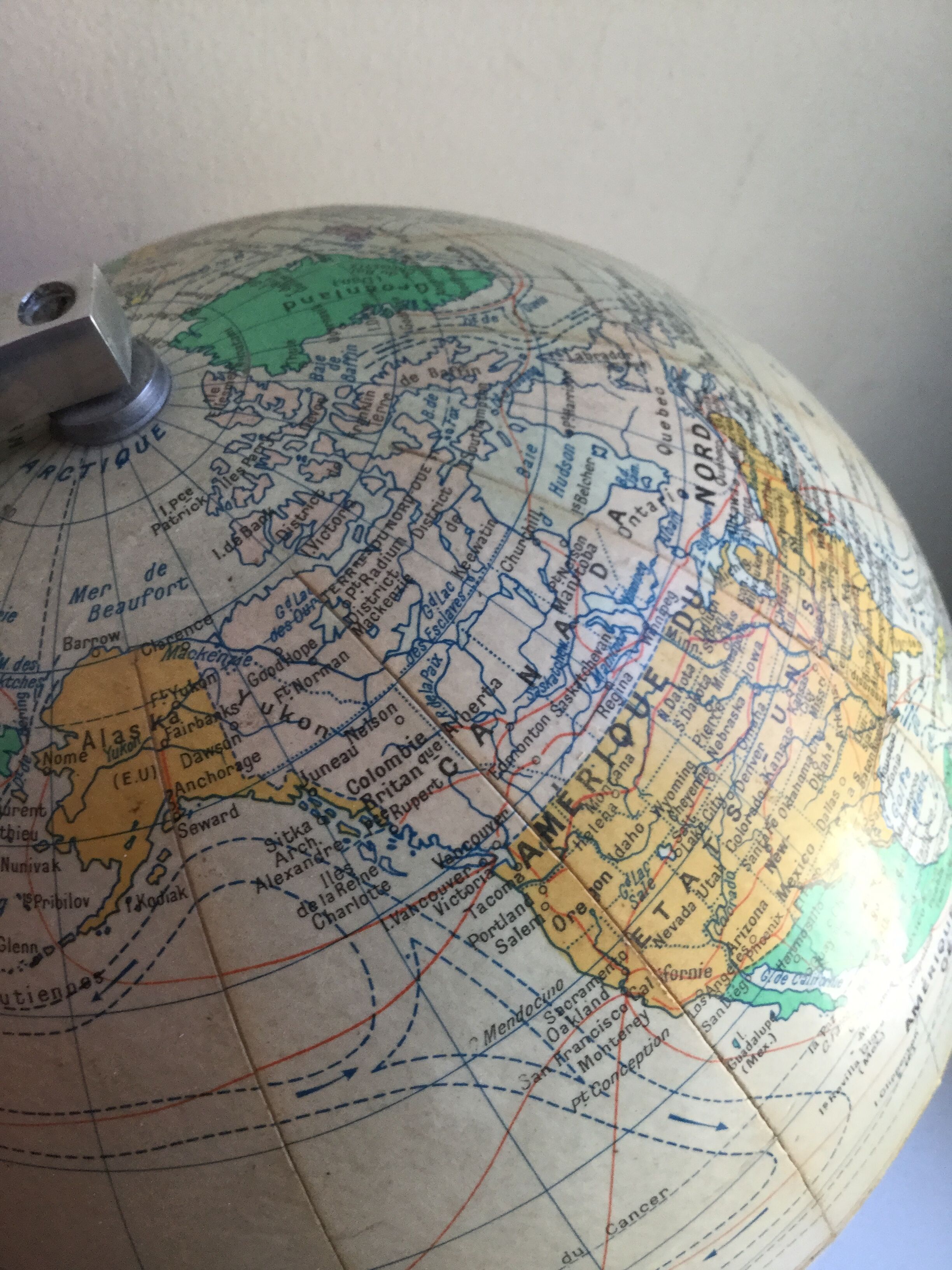 World map 1950s Girard and Barrere