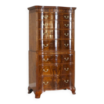 Commode antique avec vernis au tampon, années 1890.