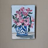 Acrylic painting on canvas contemporary still life bouquet of flowers