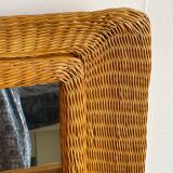 Rattan console desk with curved legs, 1970s