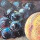 Still Life with Peaches and Black Grapes
