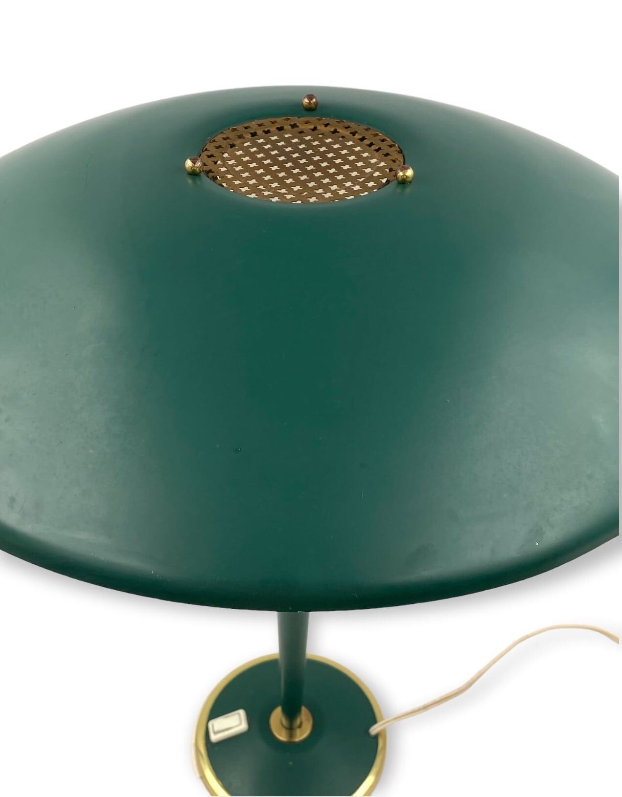 Modernist petrol green table lamp, France 1960s