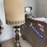 Retro wooden copper style floor lamp