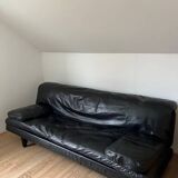 De Sede black leather sofa