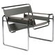 Wassily chair in grey leather by Marcel Breuer for Gavina, 1960, signed.