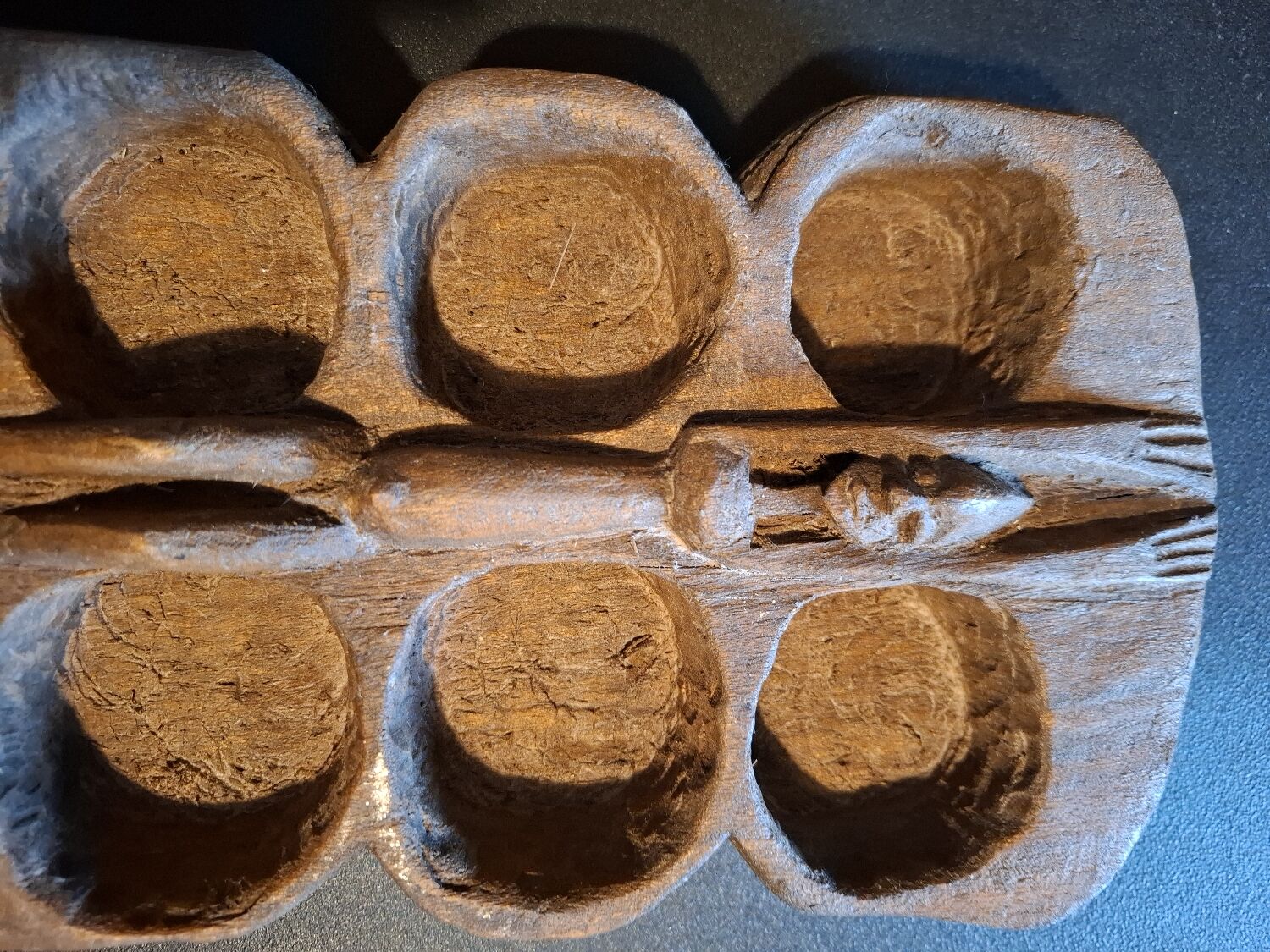 Genuine traditional Awalé made of carved solid wood.