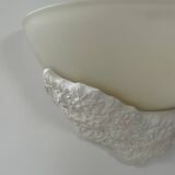 Pair of plaster and frosted glass wall lights, France, 1970.